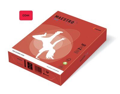 Бумага цветная Mondi Color CORAL RED А4 160 г/м2 250л. (CO44) красная интенсив