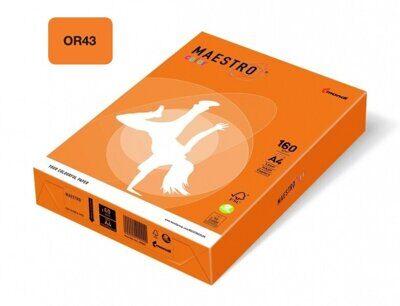 Бумага цветная Mondi Color ORANGE А4 160 г/м2 250л. (OR43) оранжевая интенсив